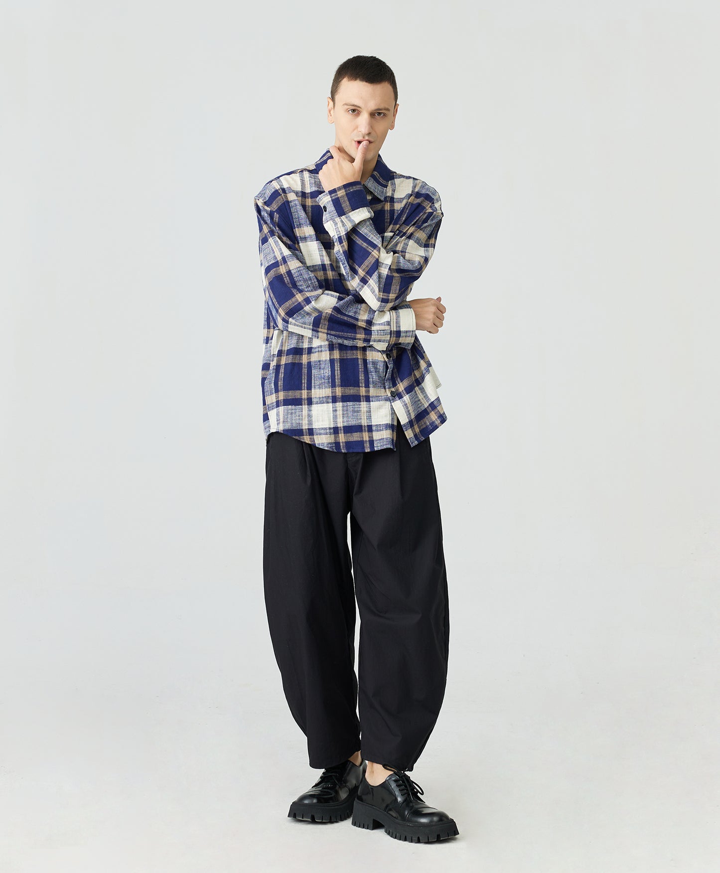 Japanese Style Elastic Waist Wide-Leg Pants