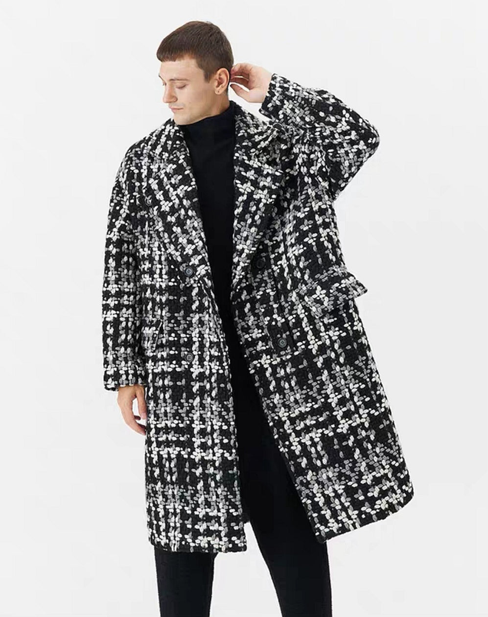 Vintage Coarse Floral Wool Overcoat