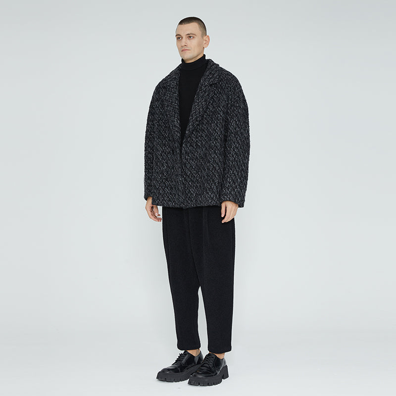 Japanese Designer Retro Herringbone Pattern Blazer