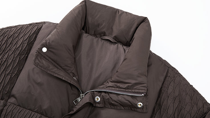 Textured Spliced Down Jacket