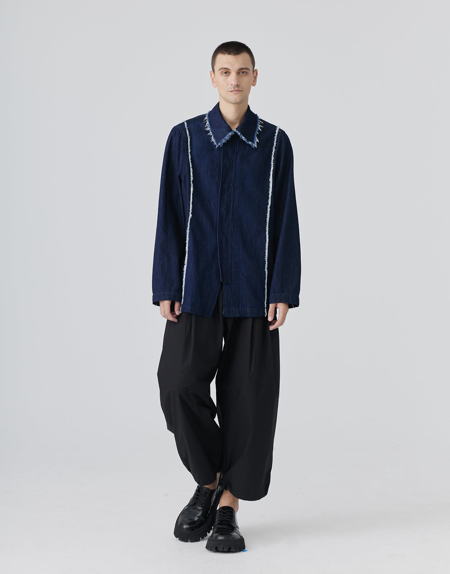 Charm Vintage Blue Washed Denim Shirt