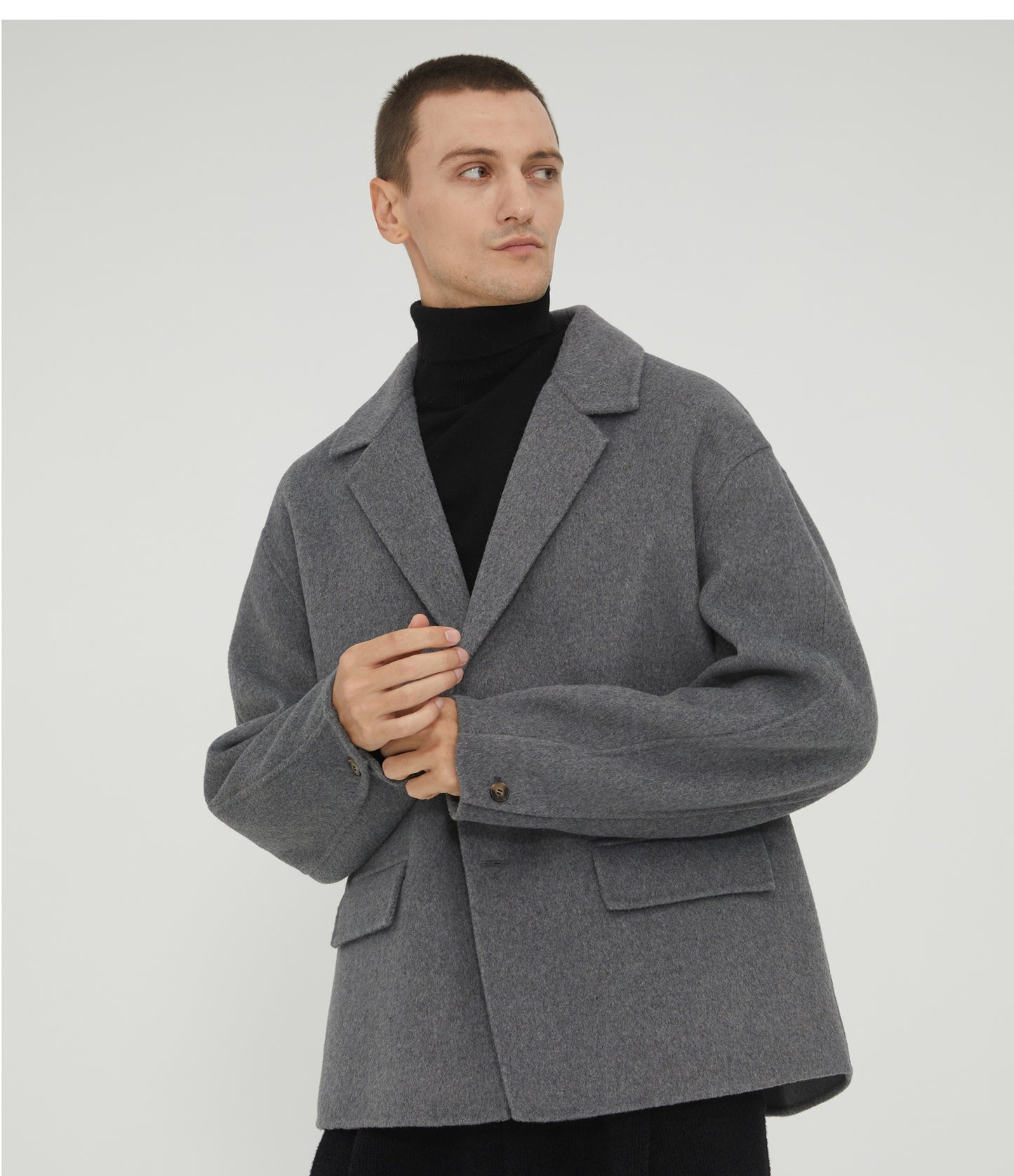 Double-faced wool suit