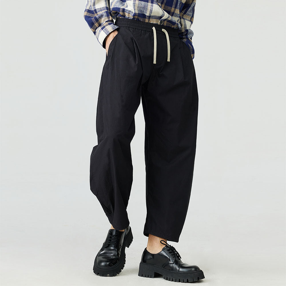 Japanese Style Elastic Waist Wide-Leg Pants