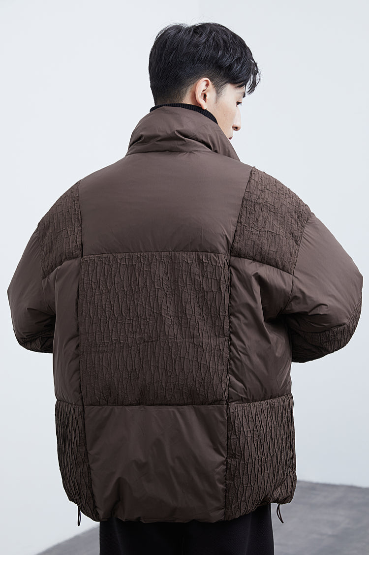 Textured Spliced Down Jacket