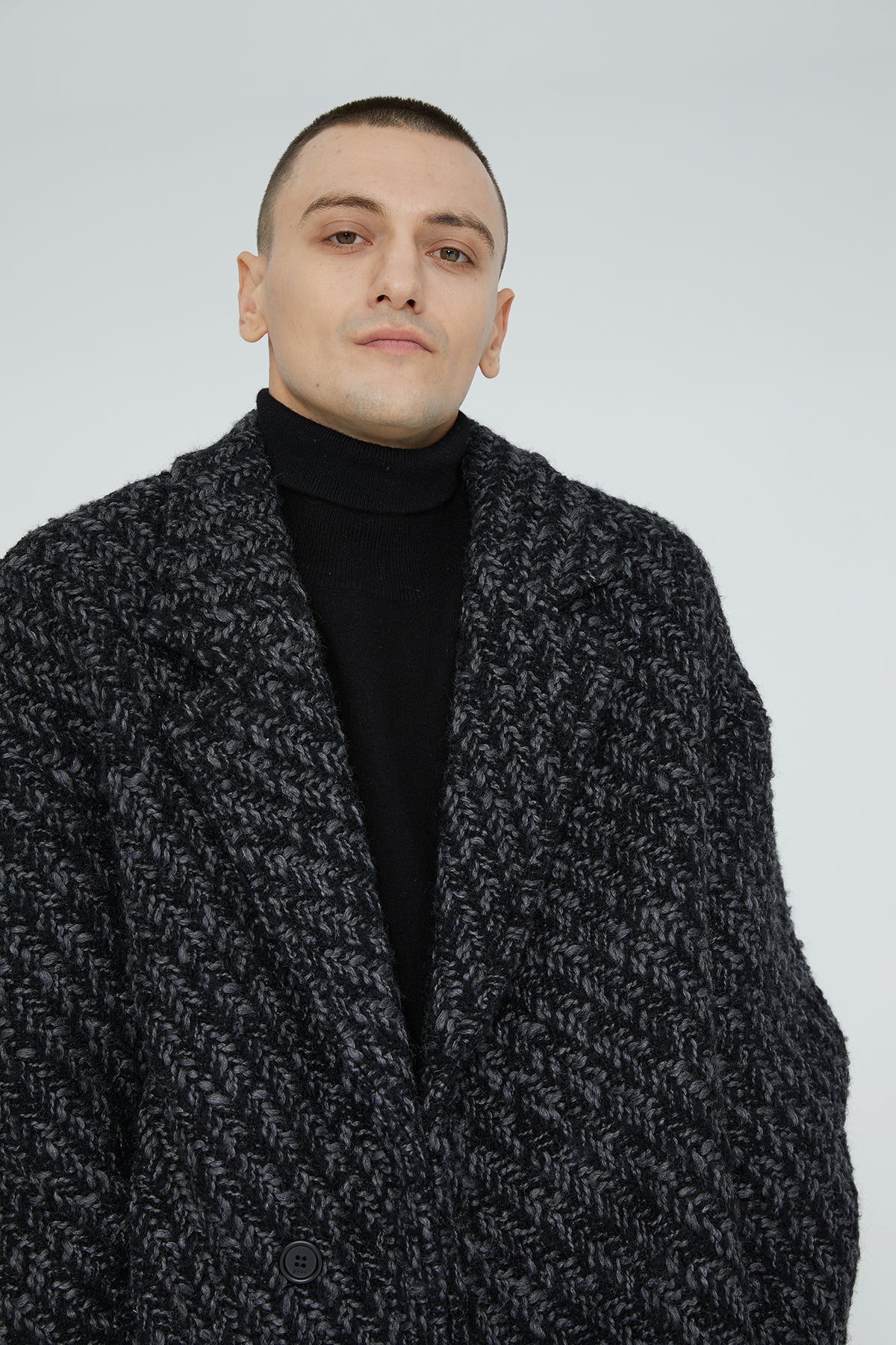 Japanese Designer Retro Herringbone Pattern Blazer