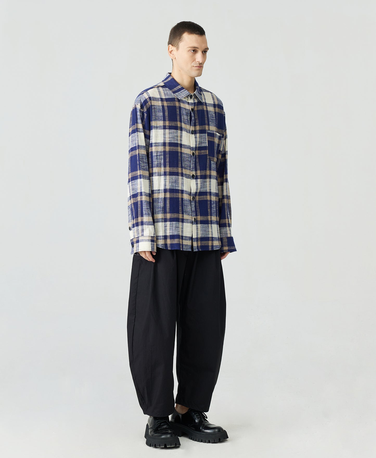 Japanese Style Elastic Waist Wide-Leg Pants