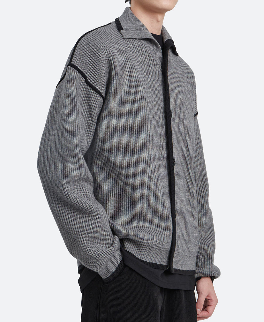 Color Block Single-Breasted Cardigan