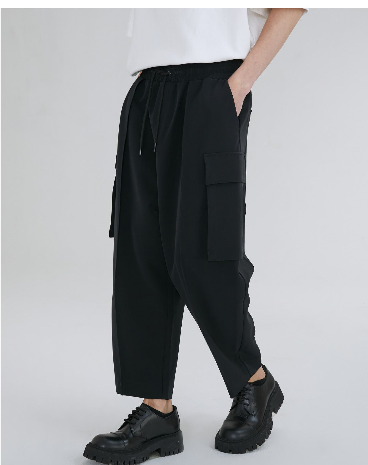 Elastic Japanese Style Cargo Pants