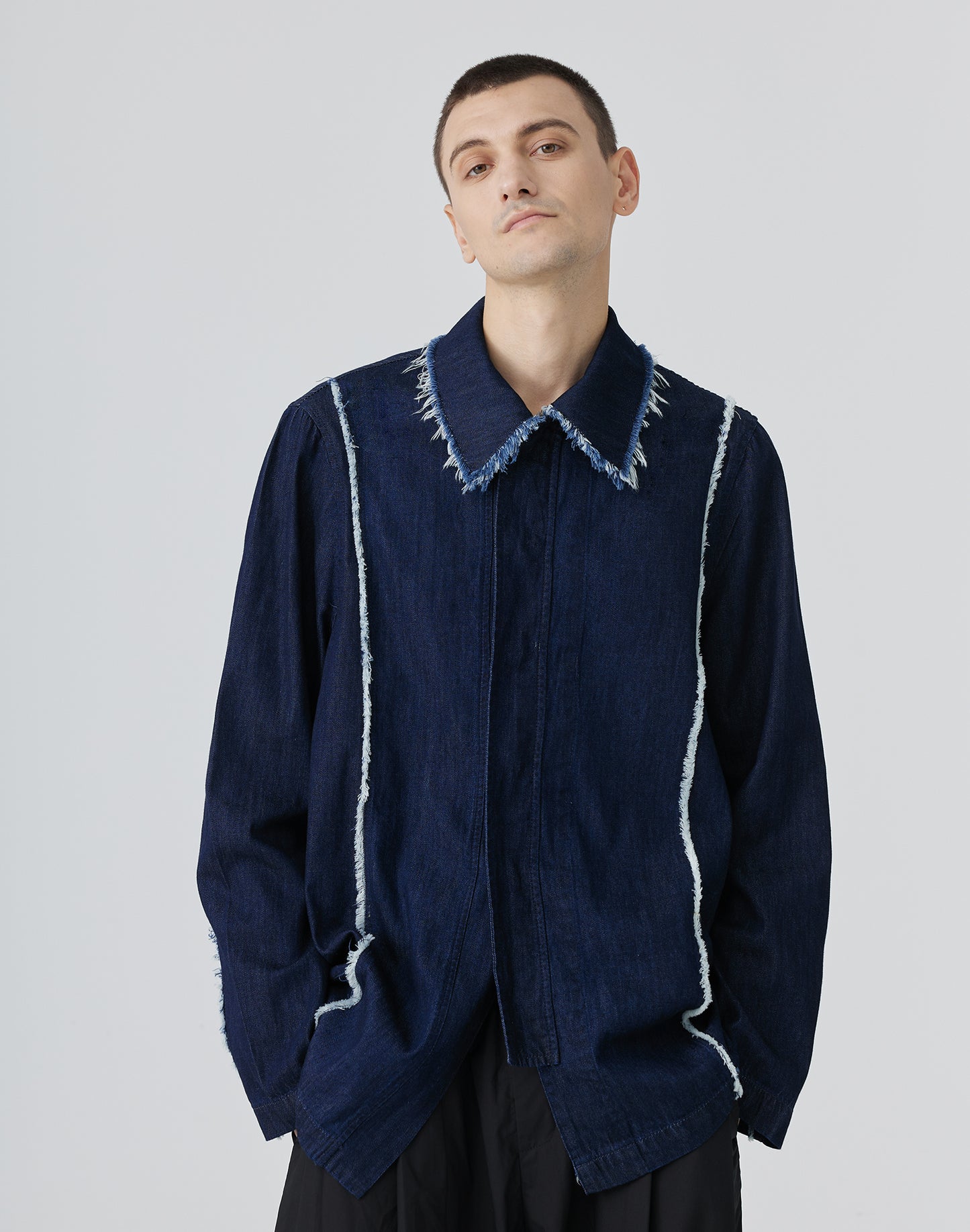 Charm Vintage Blue Washed Denim Shirt