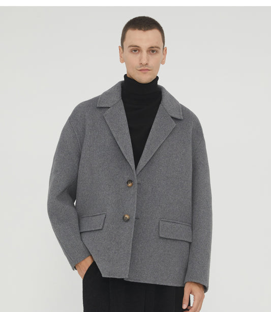 Double-faced wool suit