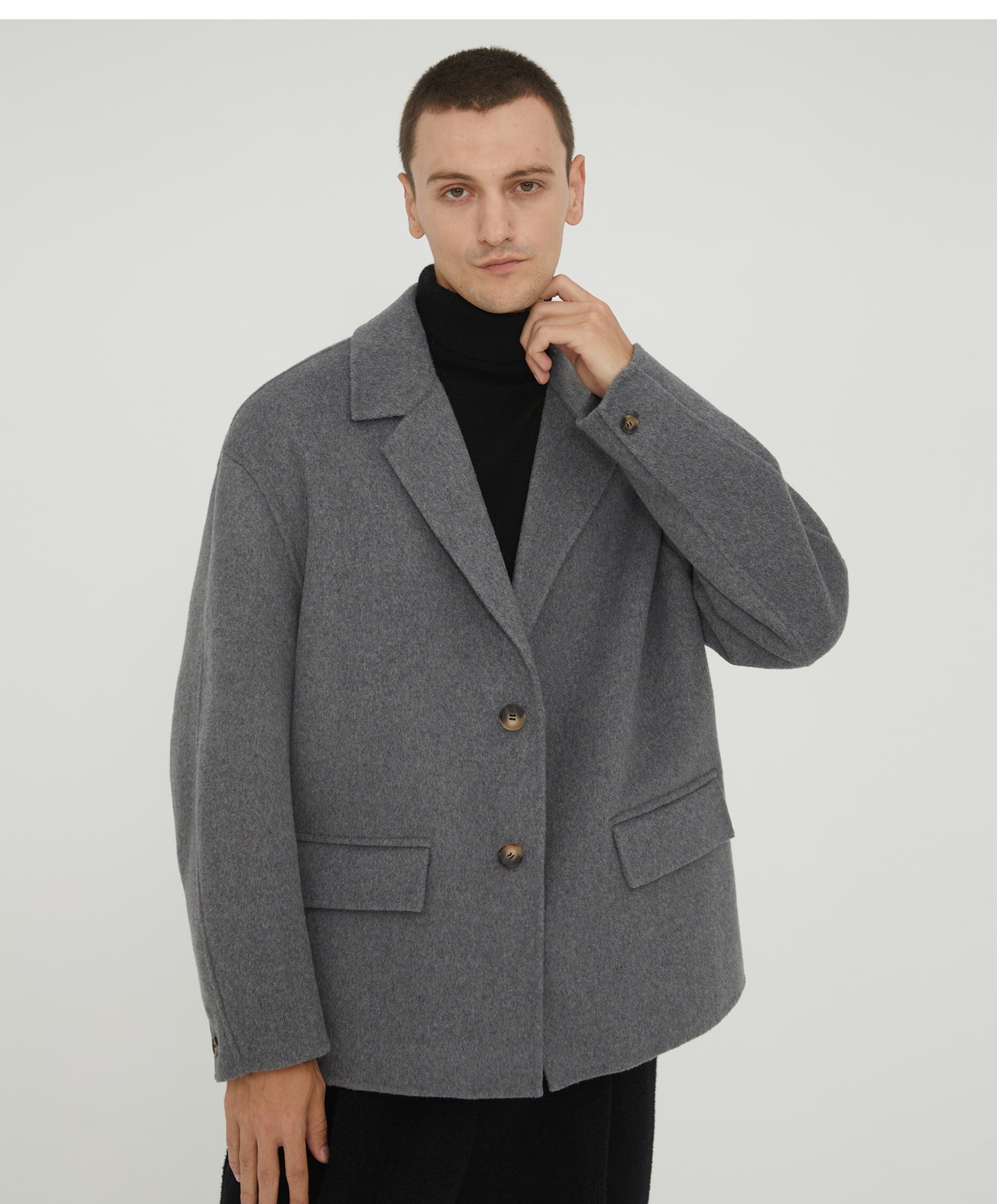 Double-faced wool suit