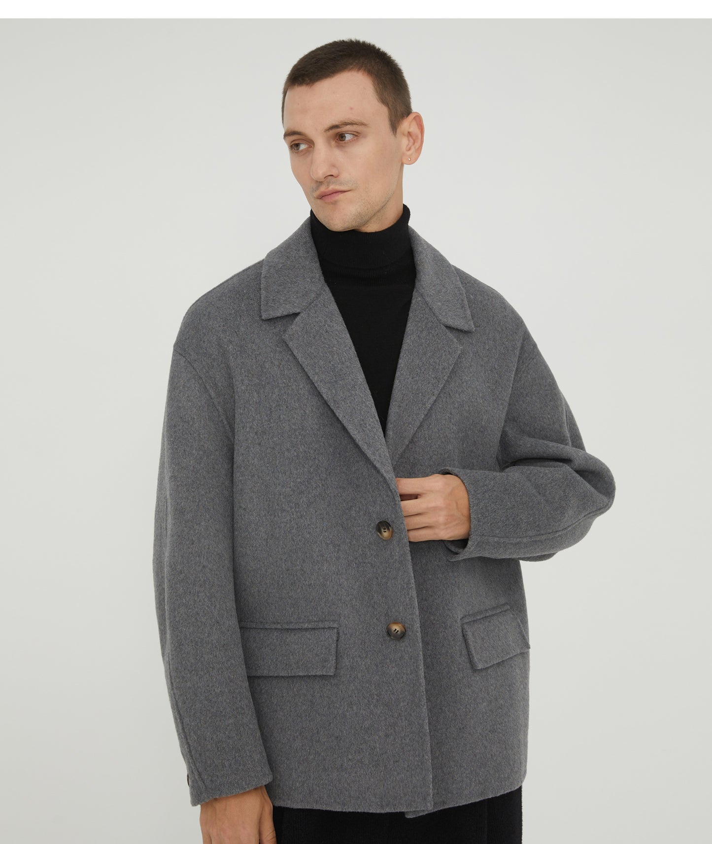 Double-faced wool suit