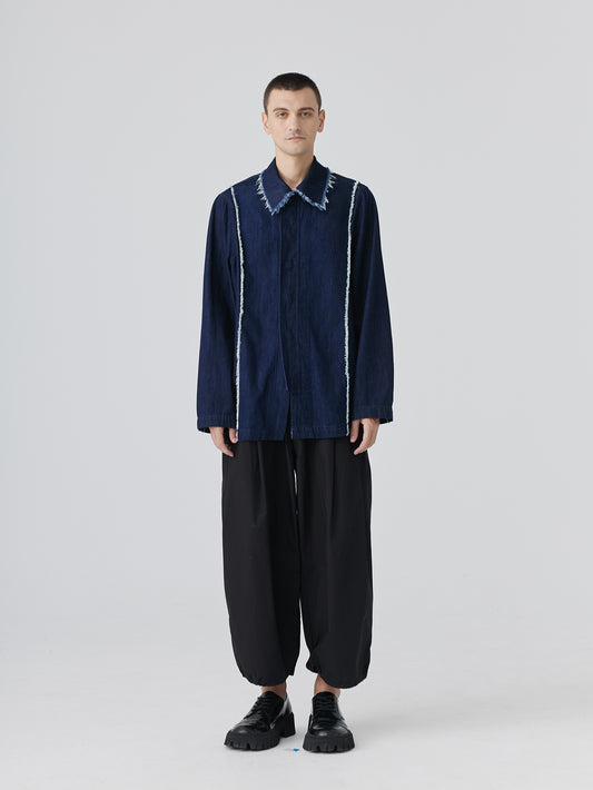 Charm Vintage Blue Washed Denim Shirt