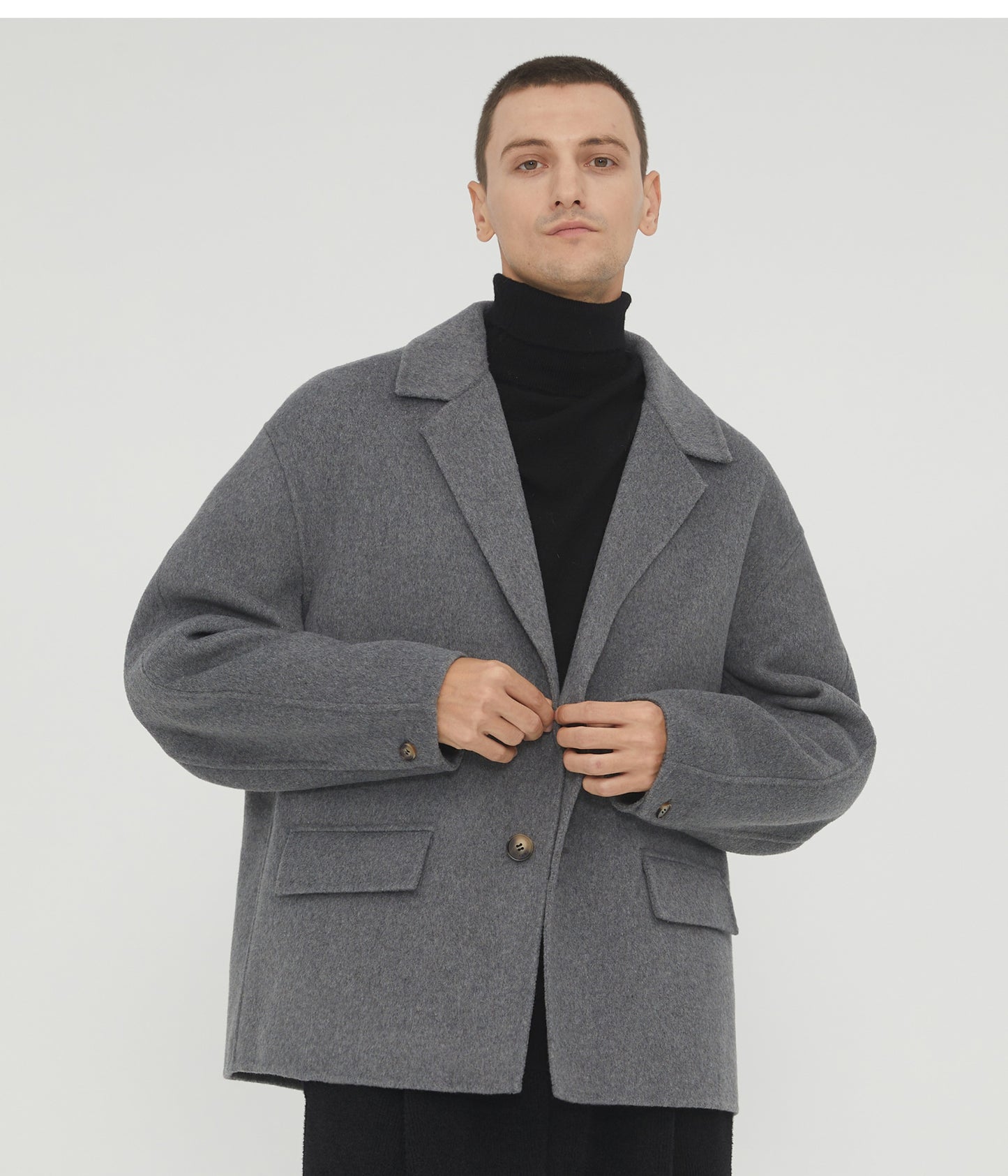 Double-faced wool suit