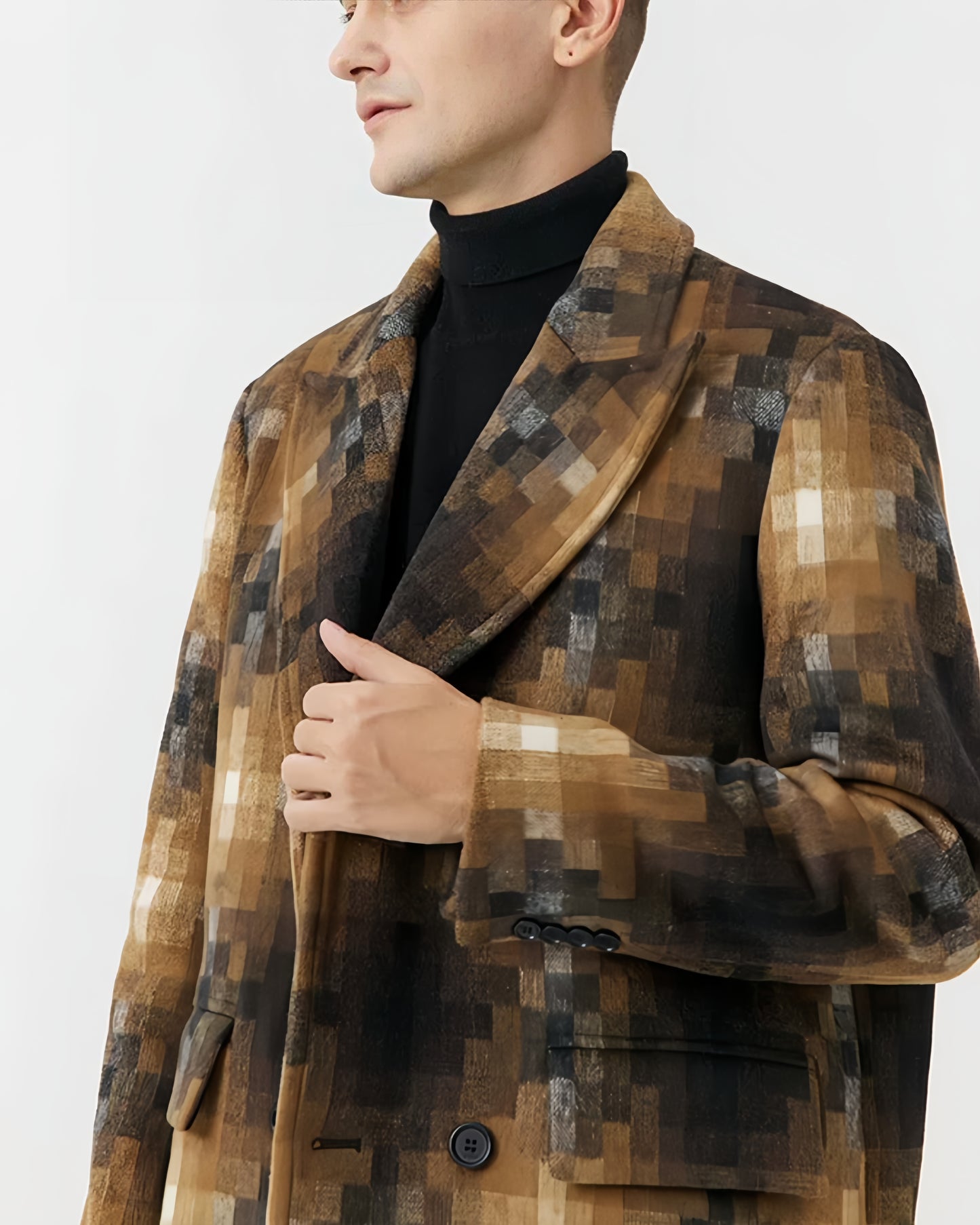 Original Design Retro Plaid Cashmere Blazer