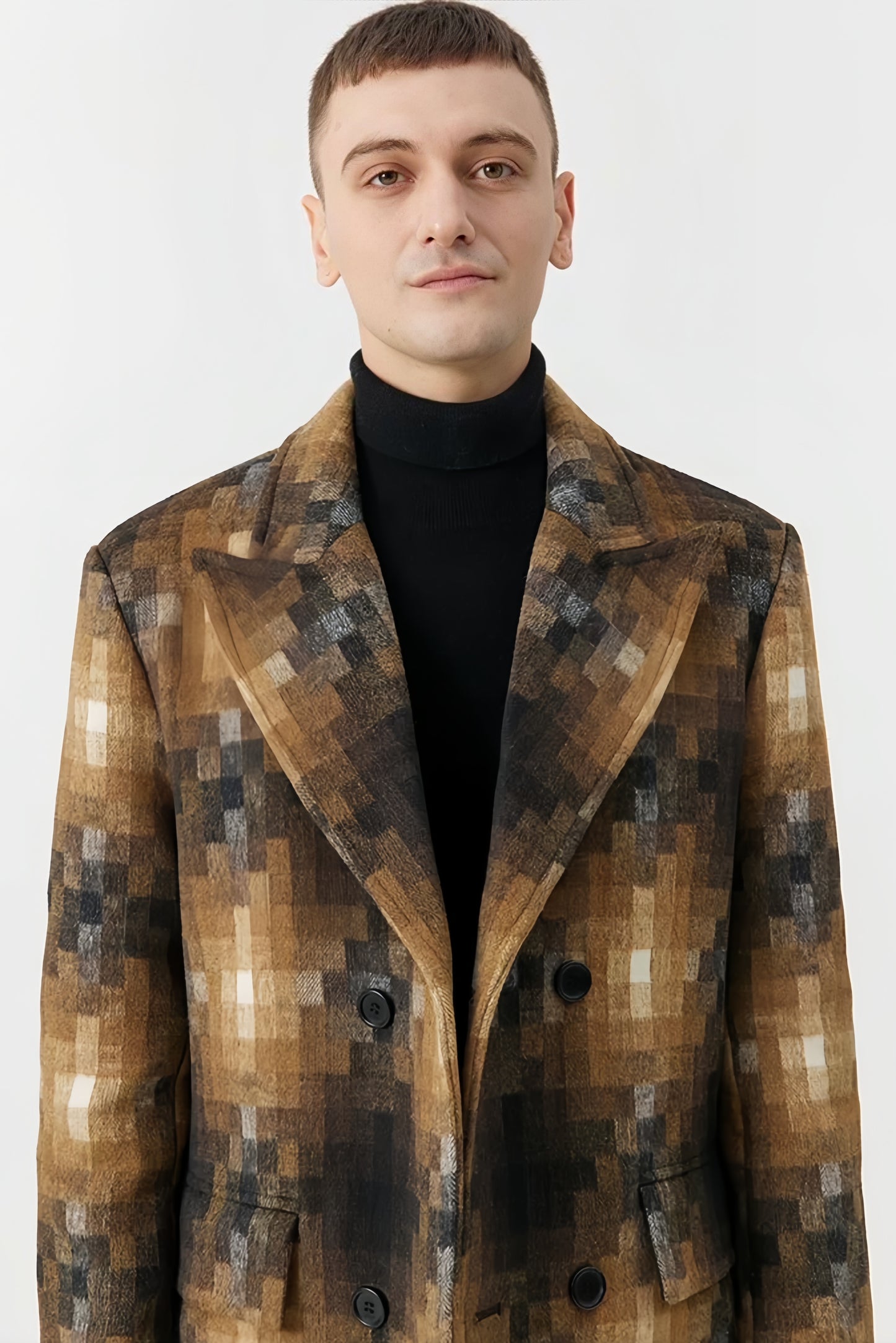 Original Design Retro Plaid Cashmere Blazer