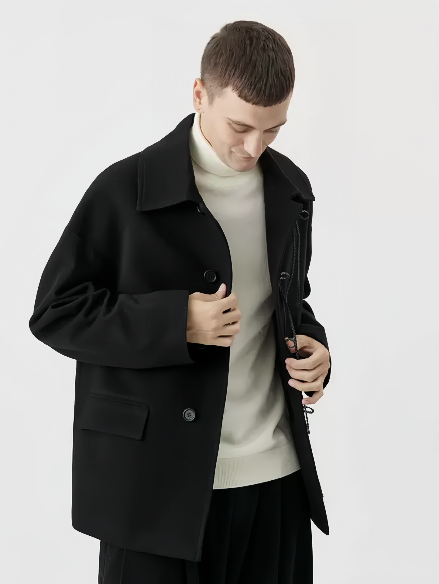 Design-breasted short jacket