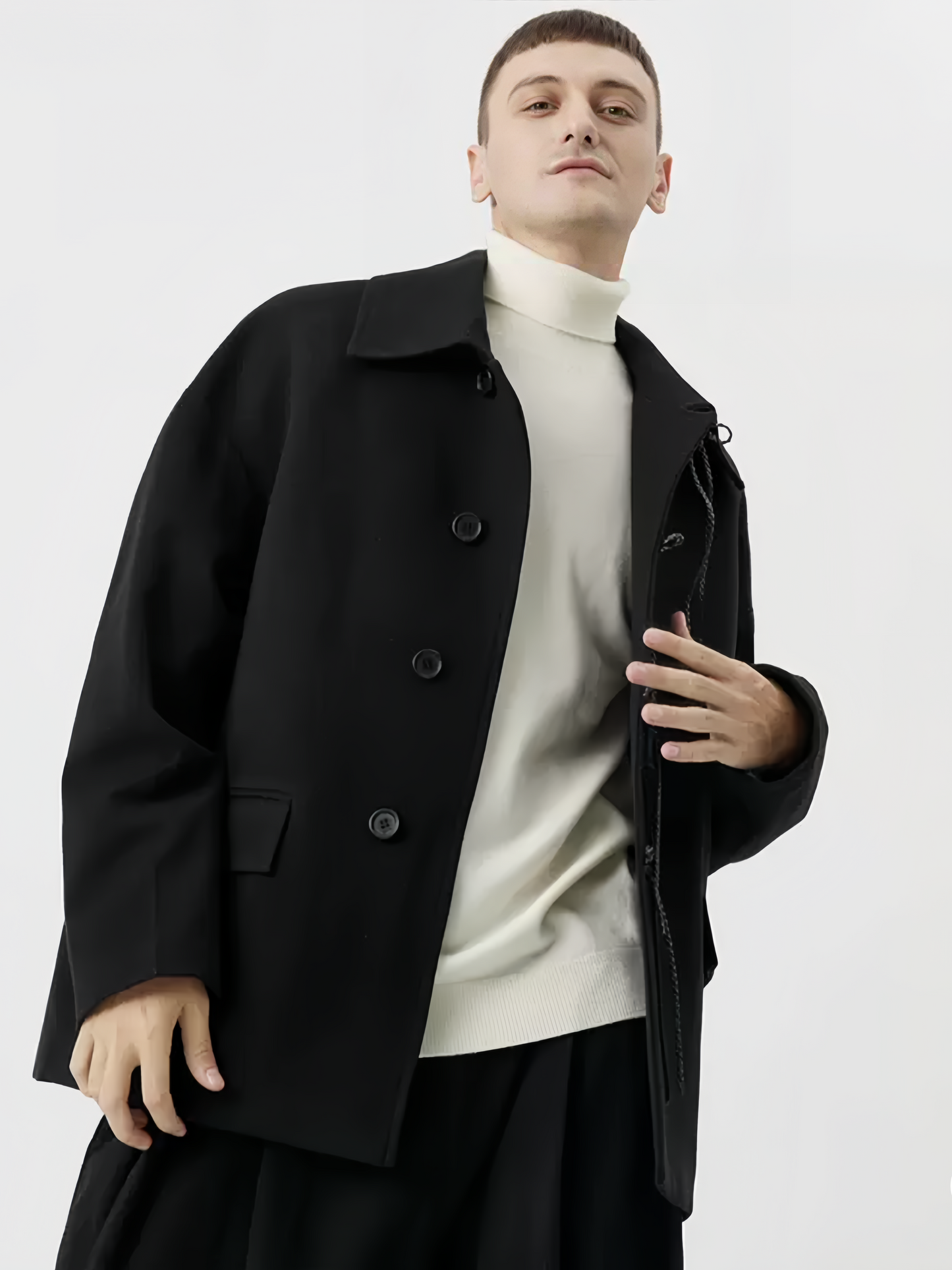 Design-breasted short jacket