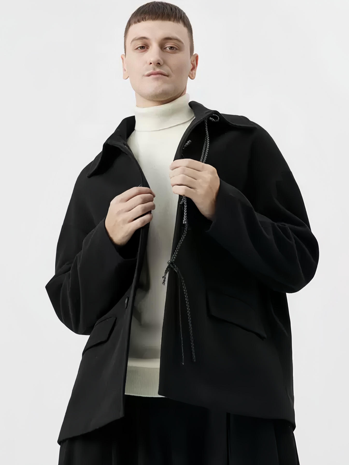 Design-breasted short jacket