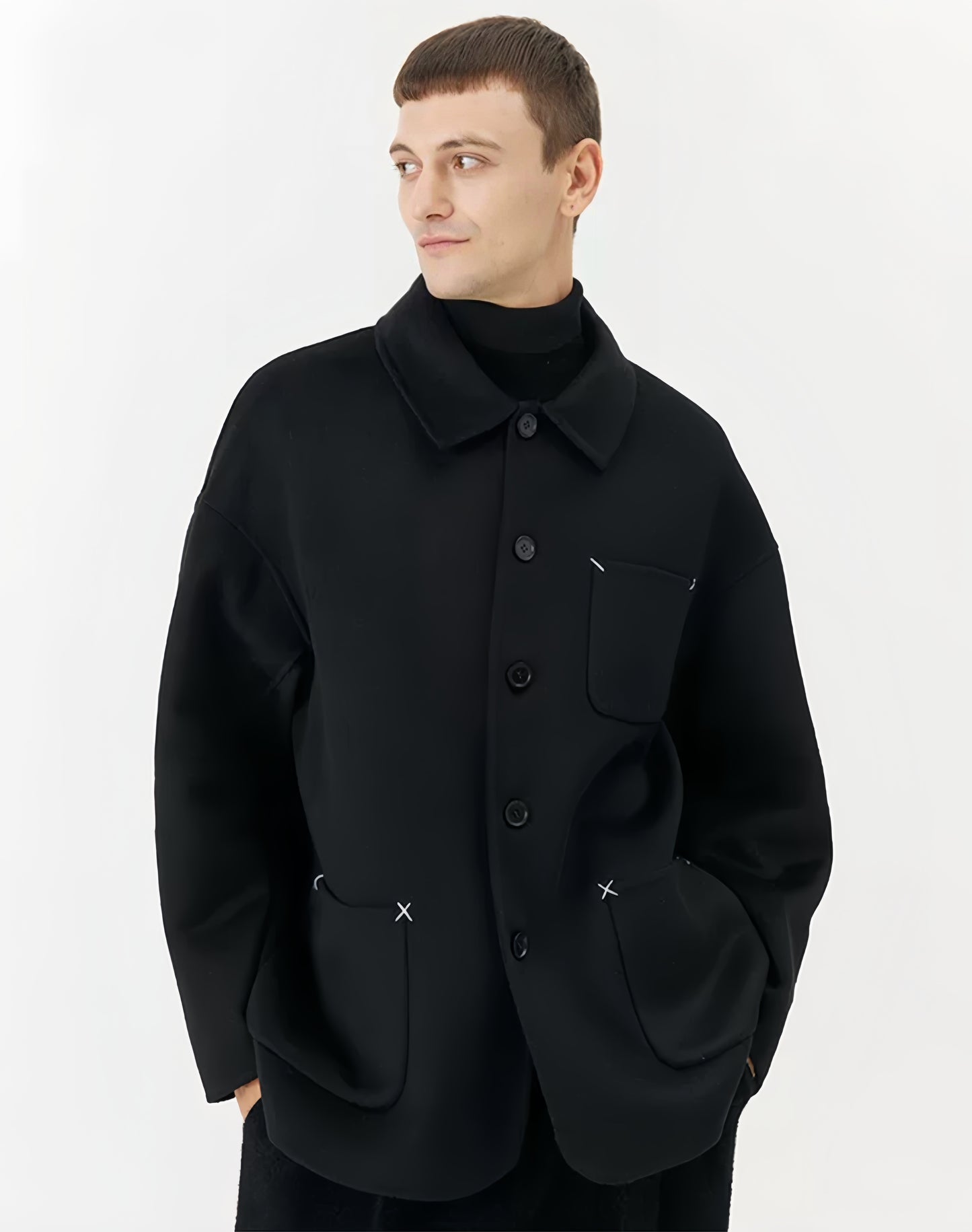 Double-Faced Cashmere Short Coat