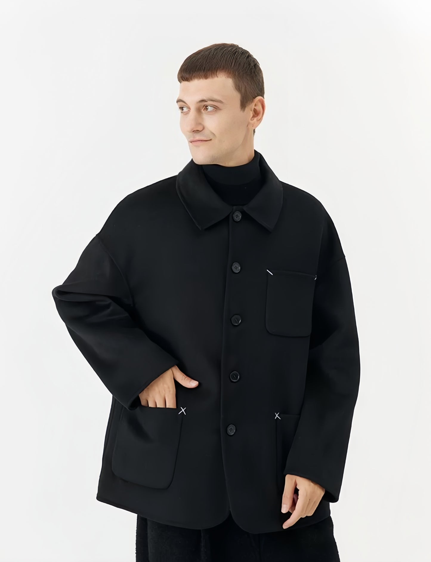 Double-Faced Cashmere Short Coat