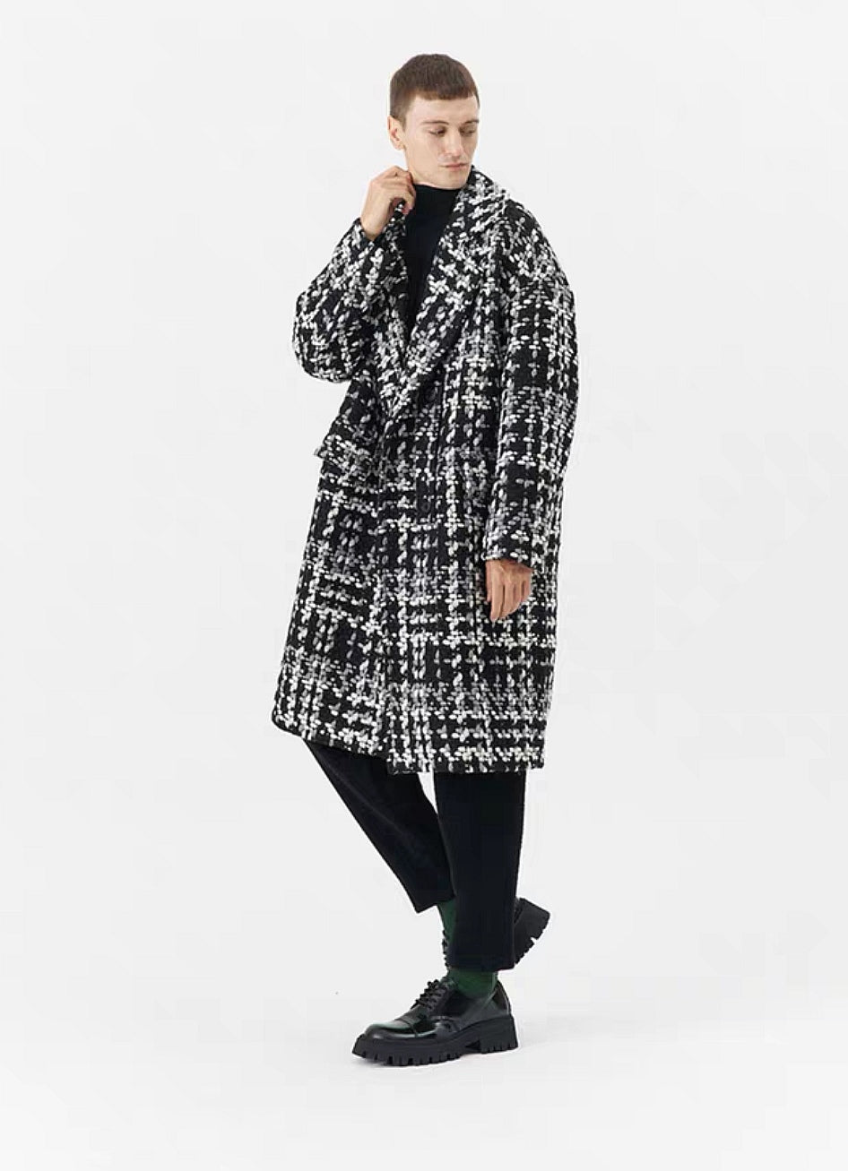 Vintage Coarse Floral Wool Overcoat