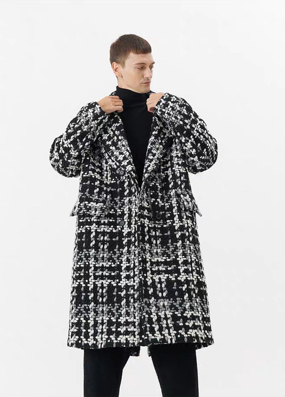 Vintage Coarse Floral Wool Overcoat