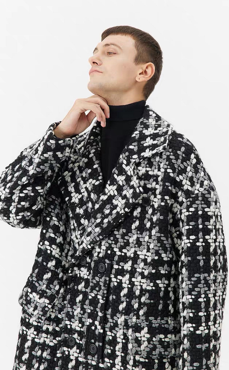 Vintage Coarse Floral Wool Overcoat